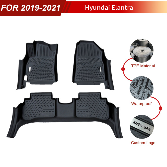 All-Weather Car Floor Mats for Hyundai Elantra 2019-2021