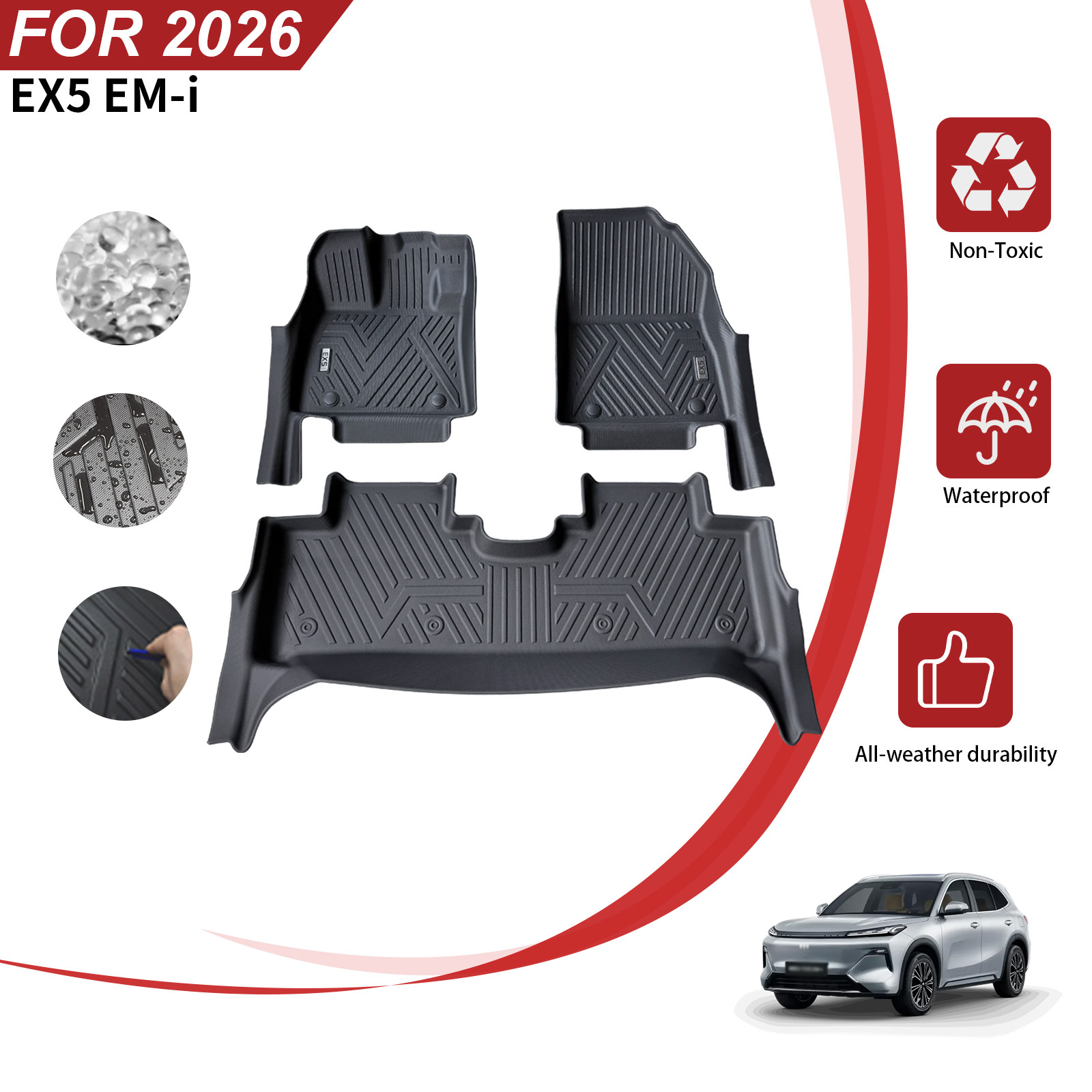 Wholesale 5D Car Floor Mats for Geely EX5 Em-i 2026