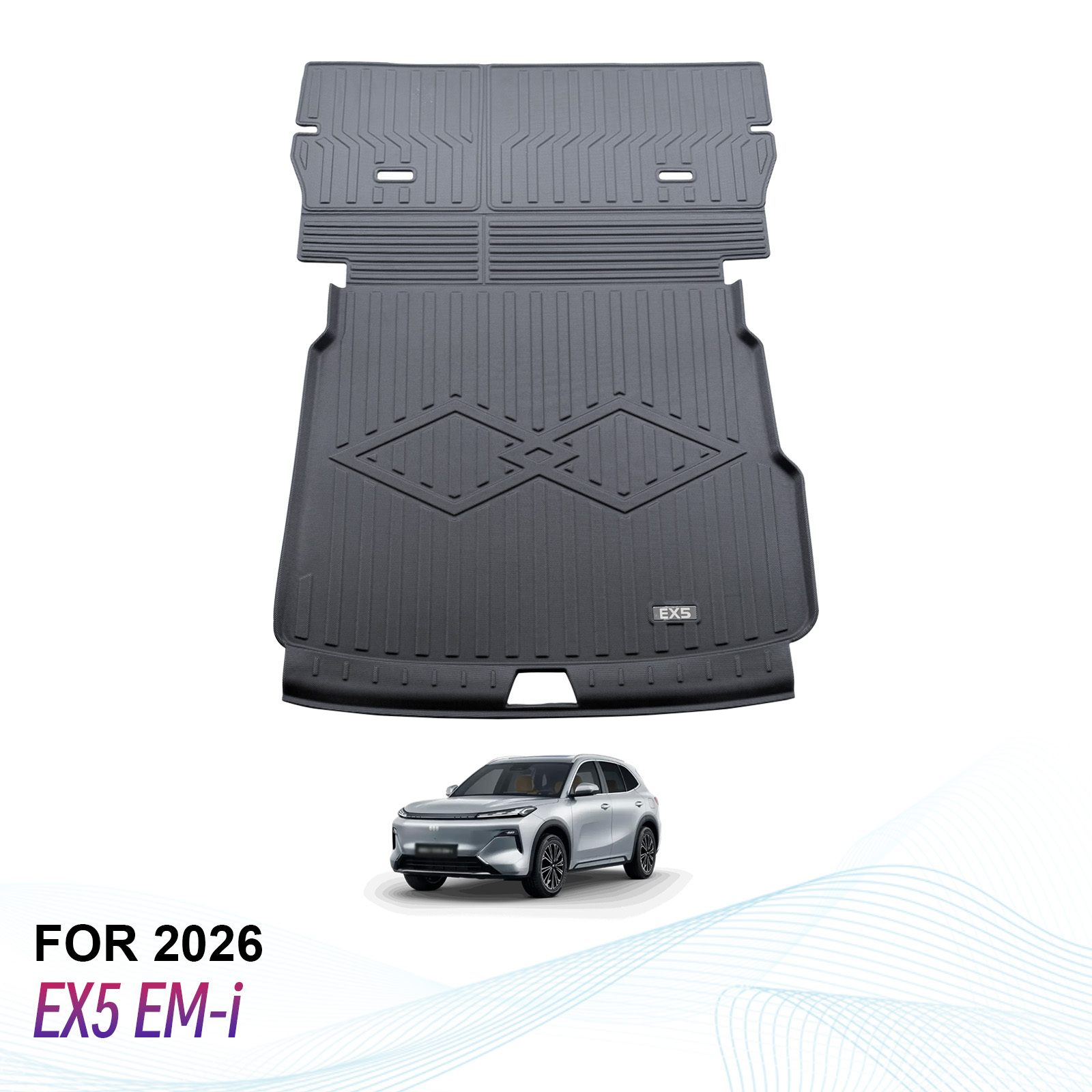 Custom Car Trunk Mats With Backrest for Geely EX5 Em-i 2026
