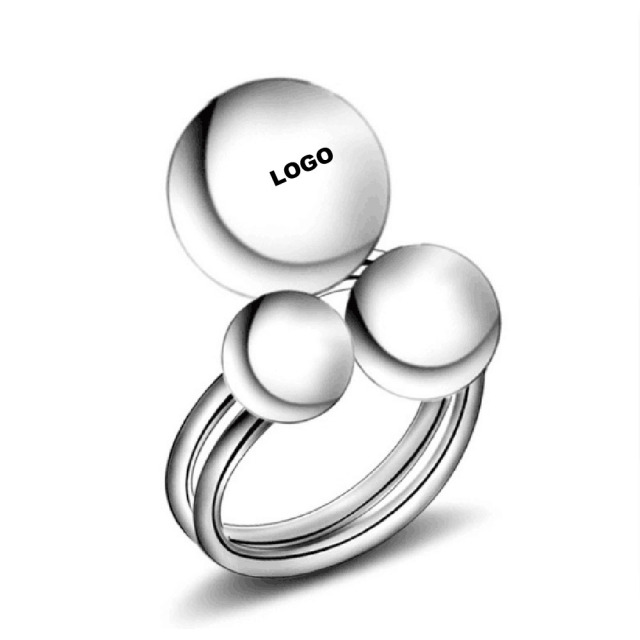 Women Ball Bead Round Statement Ring