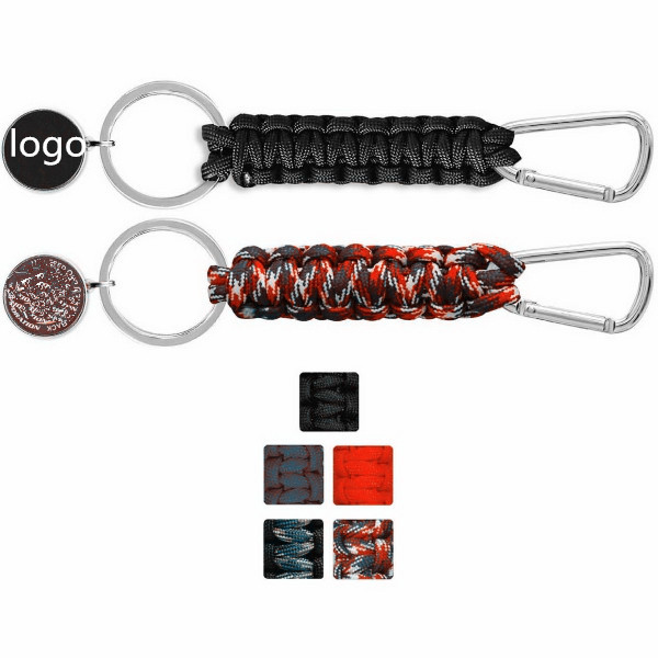 9" Paracord Survival Bracelet Carabiner bracelet woven bracelet