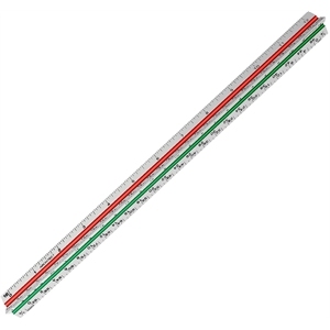 Color-coded 12" Architectural Aluminum Triangular scale