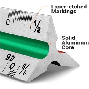 Color-coded 12" Architectural Aluminum Triangular scale