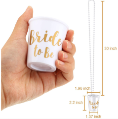 Plastic Beaded Bridal Shot Glass Necklace for Bachelor/Bachelorette Party Necklace