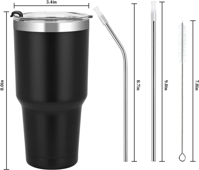 30oz Insulated Tumbler With Lids and Straws
