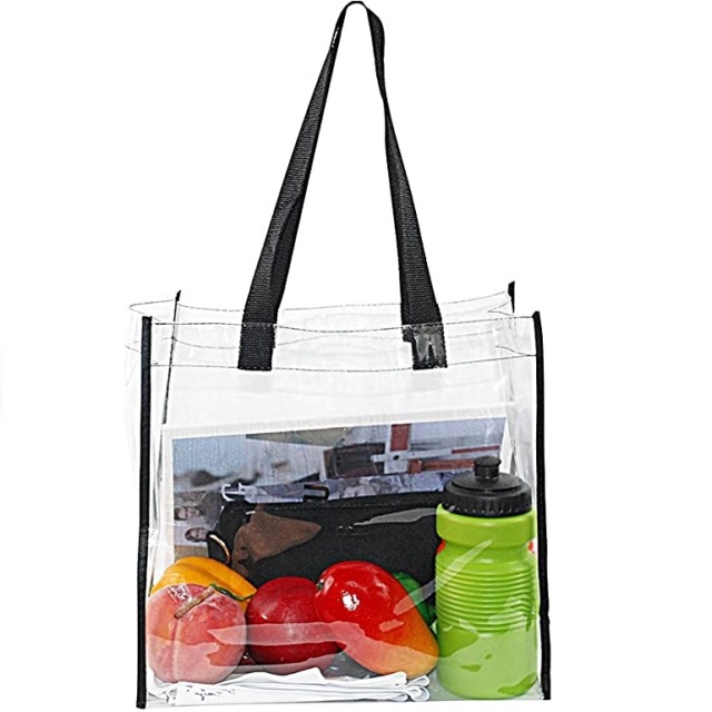 PVC Clear Tote Bag-14-1/2"Lx11-1/2"Hx5"W