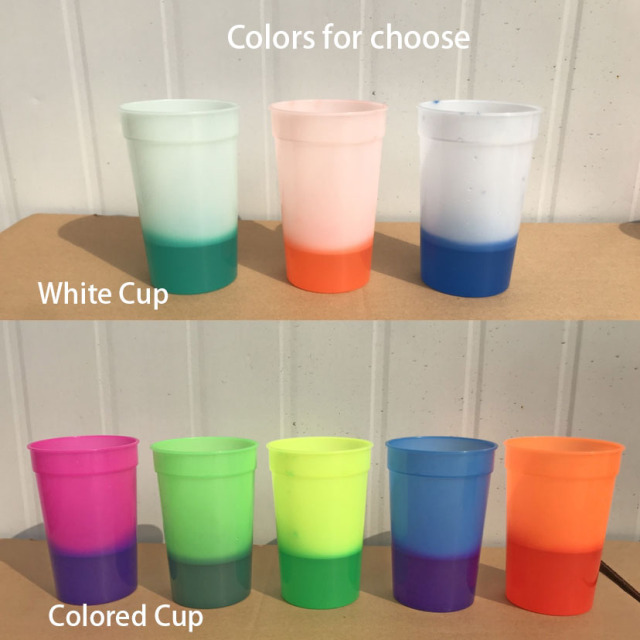 12oz Plastic BPA FREE Color Changing Stadium Cup