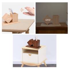 Office Use Wooden Digital Desk Clock With Pen Holder