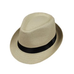 Short Brim Fedora Straw Sun Hat