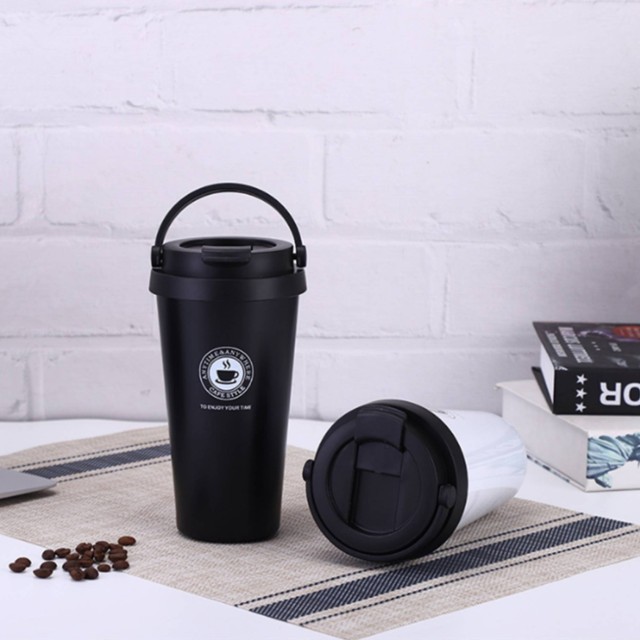 17oz Travel Insulated Coffee Cup with Lid and Handle