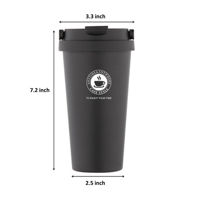 17oz Travel Insulated Coffee Cup with Lid and Handle