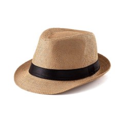 Short Brim Fedora Straw Sun Hat