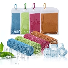 12 x 35 inch Cooling sport yaga towel with zipper bag