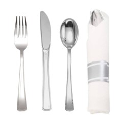 Pre Rolled Plastic Silverware Sets for Parties