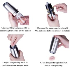 Gravity Electric Stainless Steel Pepper and Salt Grinder Set