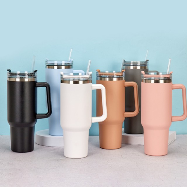 40oz Stainless Steel Travel Straw Tumbler