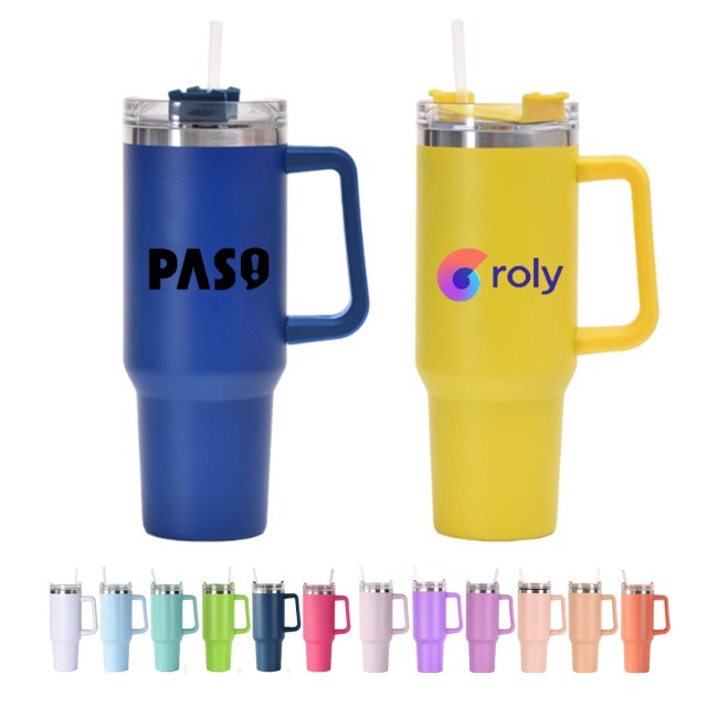 40oz Stainless Steel Travel Straw Tumbler