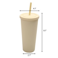 24oz Plastic Tumbler with Lid and Straw