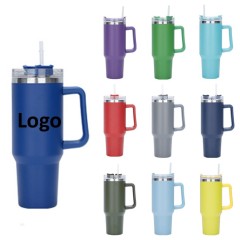 40oz Vacuum Stainless Steel handle Tumbler with Straw lid