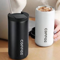 14oz Double Wall Insulated Coffee Mug With Lid