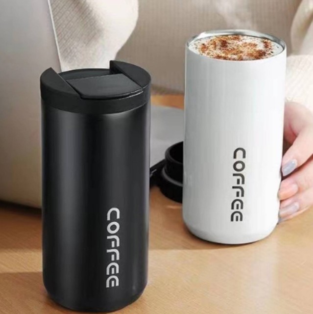 14oz Double Wall Insulated Coffee Mug With Lid
