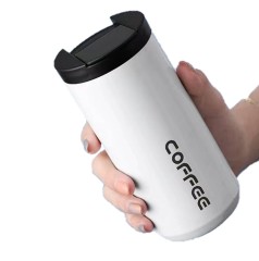 14oz Double Wall Insulated Coffee Mug With Lid
