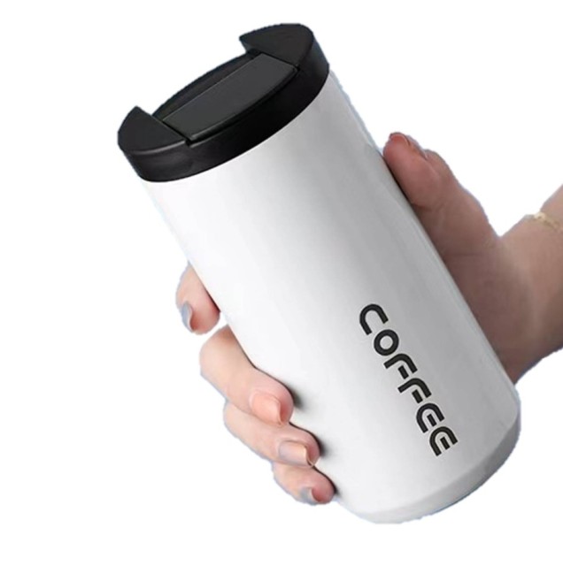 14oz Double Wall Insulated Coffee Mug With Lid