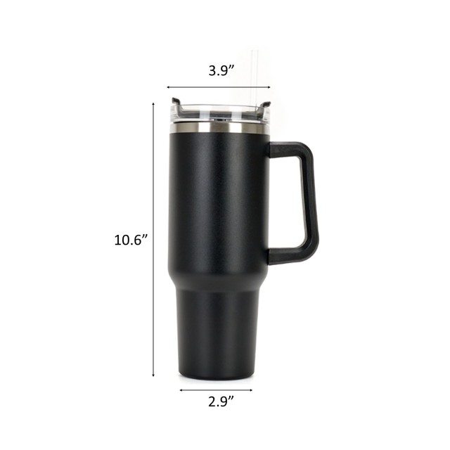 40oz Stainless Steel Travel Straw Tumbler