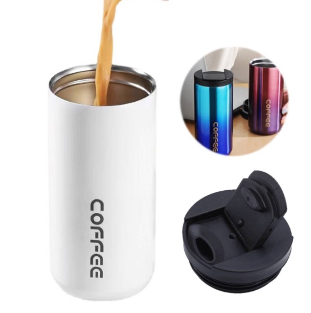 14oz Double Wall Insulated Coffee Mug With Lid