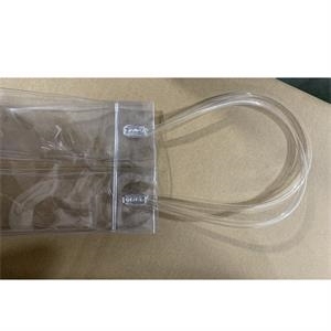 Portable handle PVC Ice drink clear wine bottle Bags