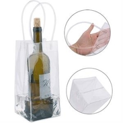 Portable handle PVC Ice drink clear wine bottle Bags