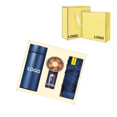 3pcs High End Business Gift Set, Umbrella/Fan/Tumbler
