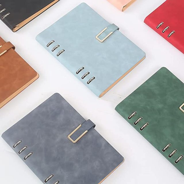 A5 pu leather customized loose-leaf magnetic buckle notebook