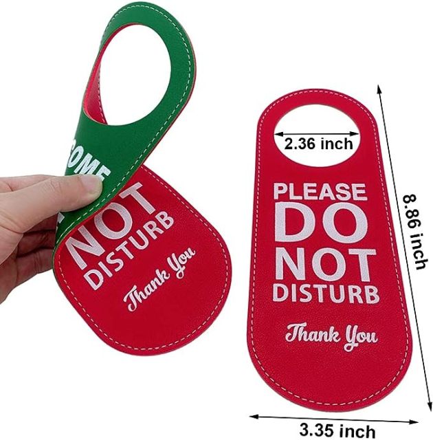 leatherette hotel Do Not Disturb Door Tag Hanger Sign