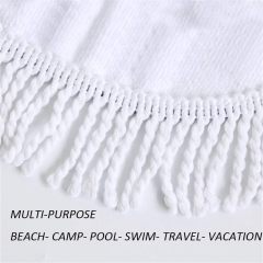 220gsm microfiber picnic round beach towel with tassels