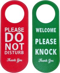 leatherette hotel Do Not Disturb Door Tag Hanger Sign
