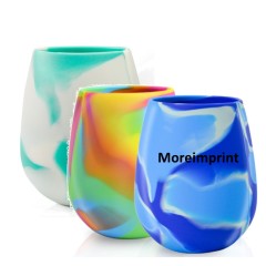 12oz flexible wrap Tie Dye Silicone Wine Glass