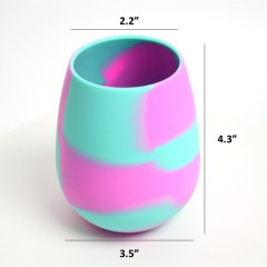 12oz flexible wrap Tie Dye Silicone Wine Glass