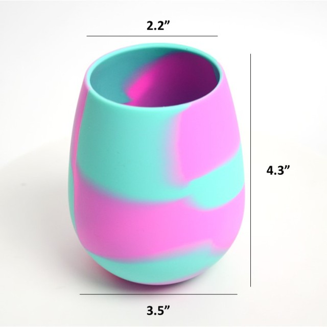 12oz flexible wrap Tie Dye Silicone Wine Glass
