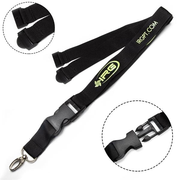 Polyester Neck Lanyard with Safety Buckle Oval Clasp