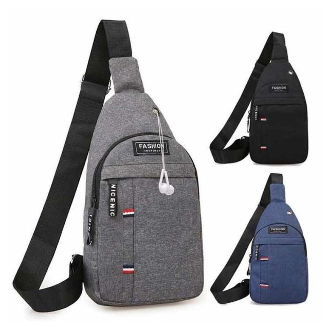 Sport Crossbody Sling Backpack W/ Earphone Hole
