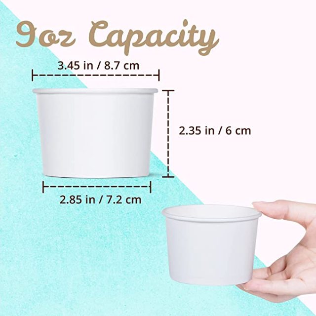 8oz Disposable wedding party Paper Ice Cream Cup