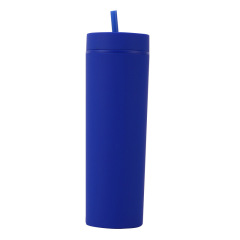 16oz Double Wall Skinnny Tumbler Water Bottle W/ Straw Lid