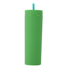 16oz Double Wall Skinnny Tumbler Water Bottle W/ Straw Lid