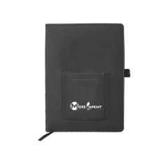 A5 Leather Business Notebook W/Phone Holder 80-page