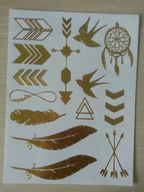 Flash tattoos, Metallic Tattoo Sticker, Temporary tattoo