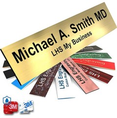 Brushed Brass Metal Wall Office Name Plate