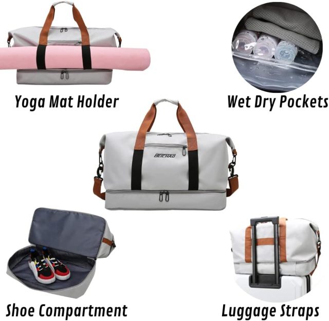 600D Oxford Waterproof Travel Yoga Gym Duffle Bag
