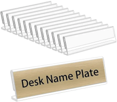 8"W x 3"H Acrylic Office Name Plate desk label sign holder