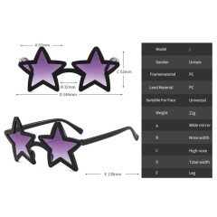 Polycarbonate Pentagram Star shape party birthday sunglass